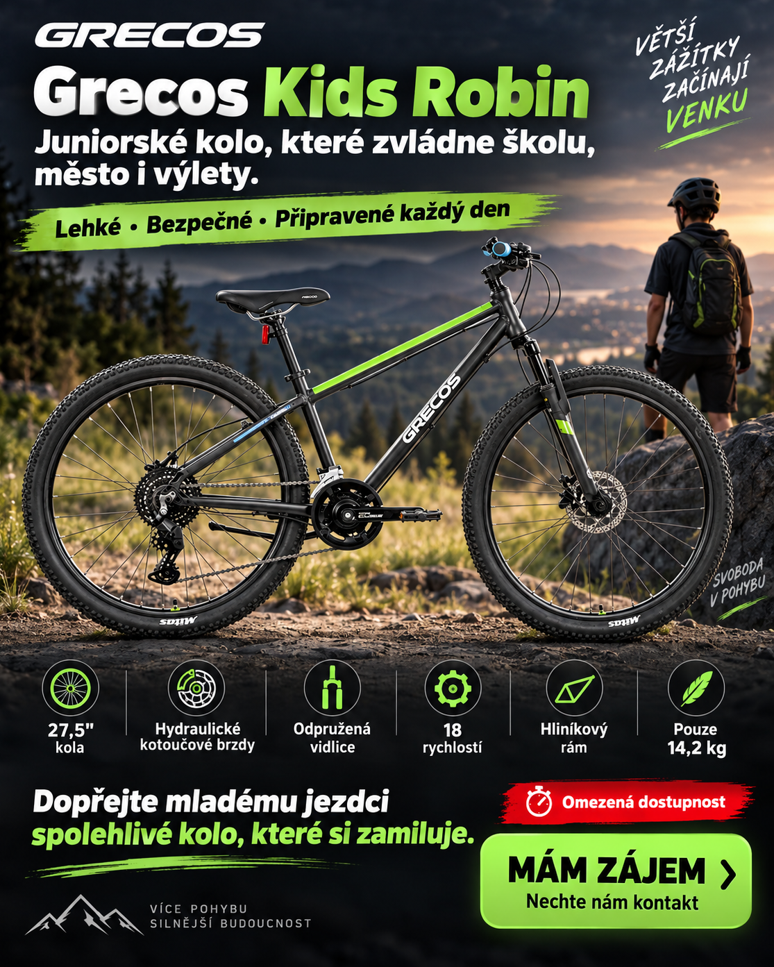 GRECOS Robin 27,5" Juniorské kolo. Novinka