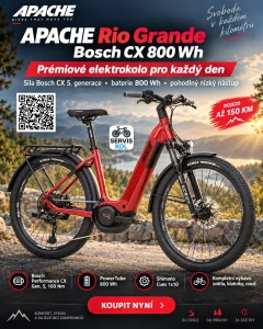 elektrokolo APACHE Rio Grande Bosch CX 800 Wh Touring (M) červená