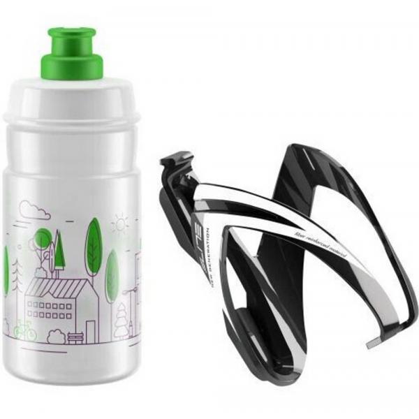 Elite KIT CEO košík + láhev 0,35L čirá/zelená