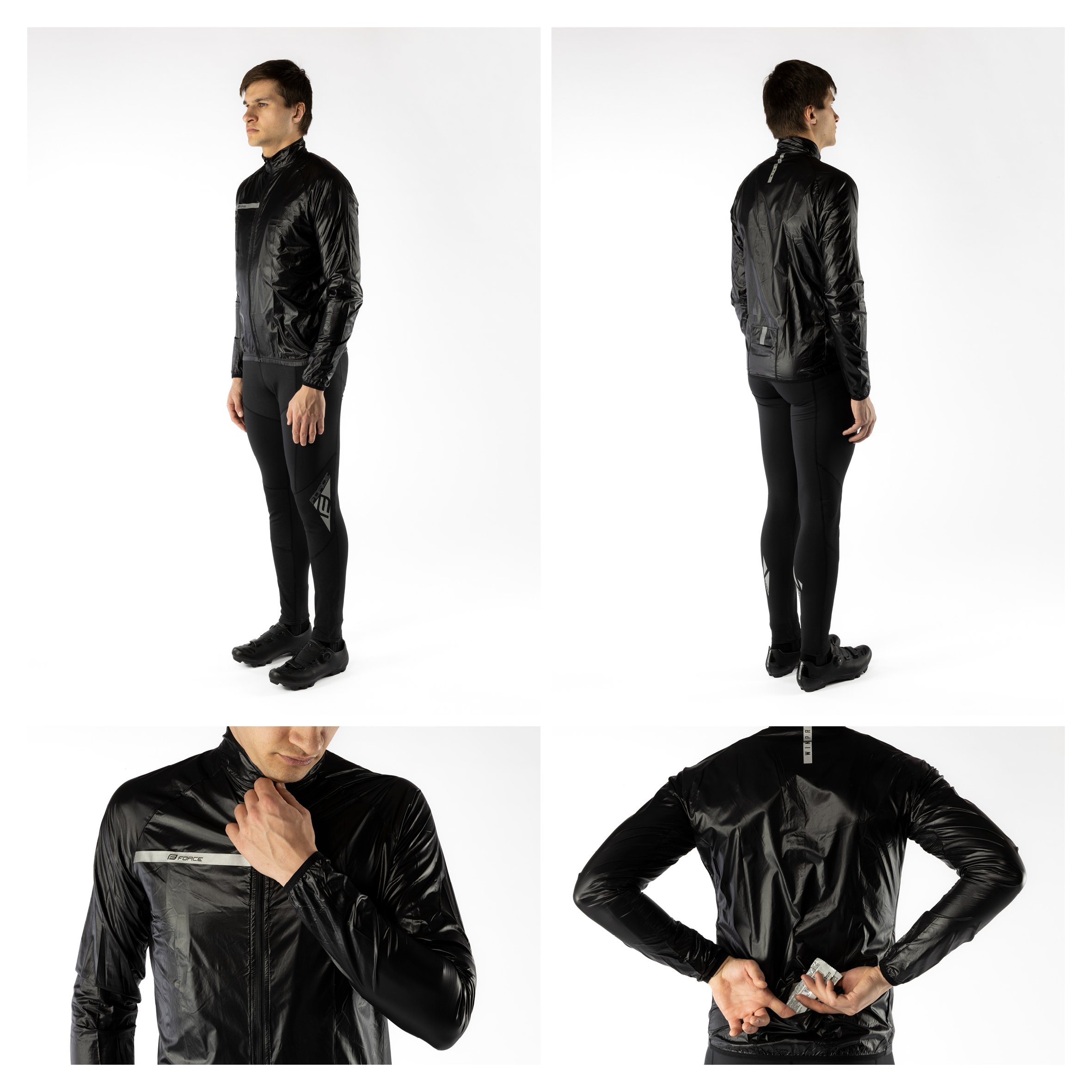 bunda FORCE WINDPRO neprofuk, černá L