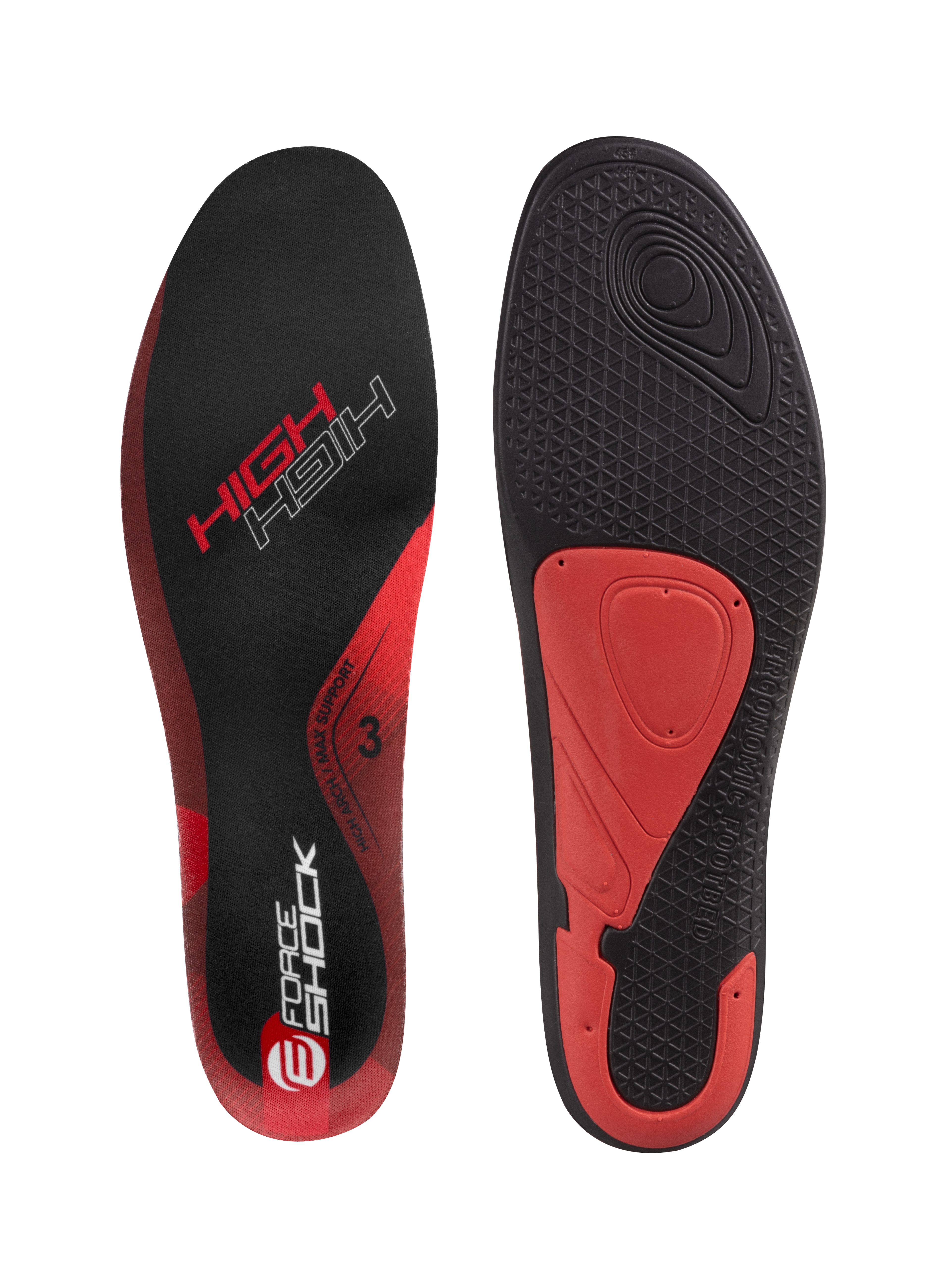 vložky treter FORCE SHOCK HIGH, černo-červ. 42-43