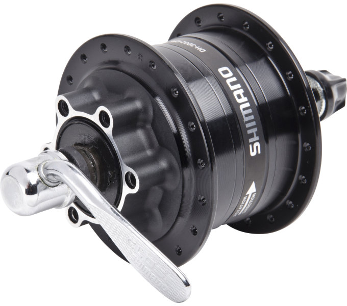 SHIMANO dynamo nába DH-3D32-NT 6V, 3,0W pro kot brzdu 6 šroubů na nýt 36 děr černá bal