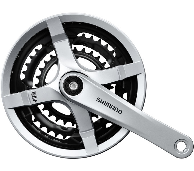 SHIMANO kliky TOURNEY FC-TY501 4hran 3x6/7/8 170mm 48x38x28z s krytem stříbrné