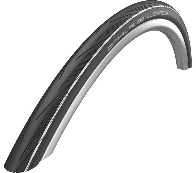 SCHWALBE plášť LUGANO II, 25-622, 28 x 1.00, K-Guard, Silica, 365 g, černá s bílou linkou