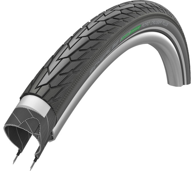 SCHWALBE plášť ROAD CRUISER PLUS, 47-559, 26 x 1.75, PunctureGuard, Green, 825 g, černá-reflexní
