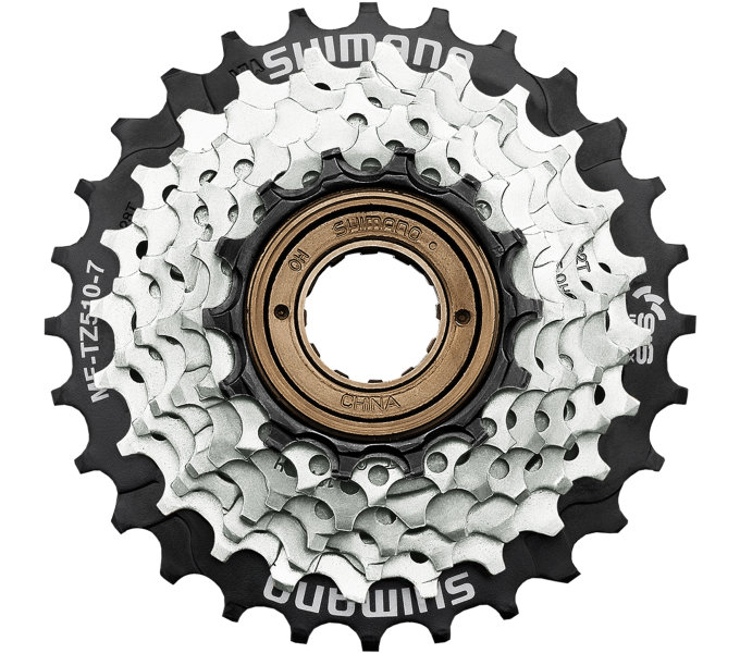 SHIMANO šroubovací vícekolečko TOURNEY MF-TZ510 7 rychl MTB 14 - 28 z. bez krytu pastorků nebal