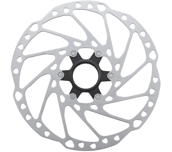 SHIMANO brzdový kotuč DEORE SM-RT64 center lock 203 mm + lock ring vnitřní+magnet bal