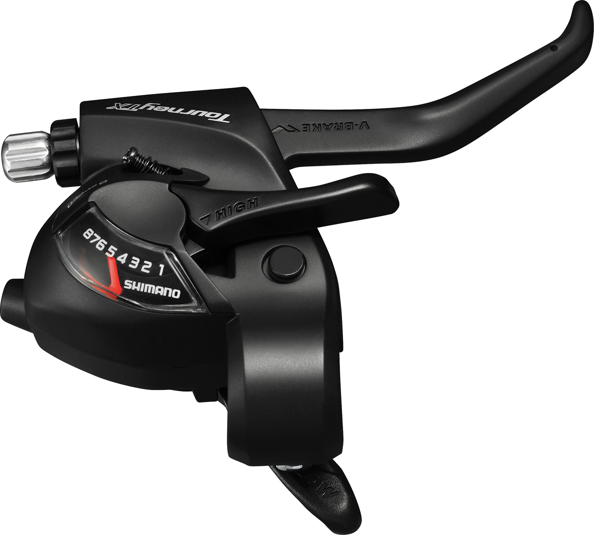 SHIMANO řad/brzd. páka TOURNEY ST-TX800 MTB/trek pro V-brzdy levá 3 rychl 2 prstá černá