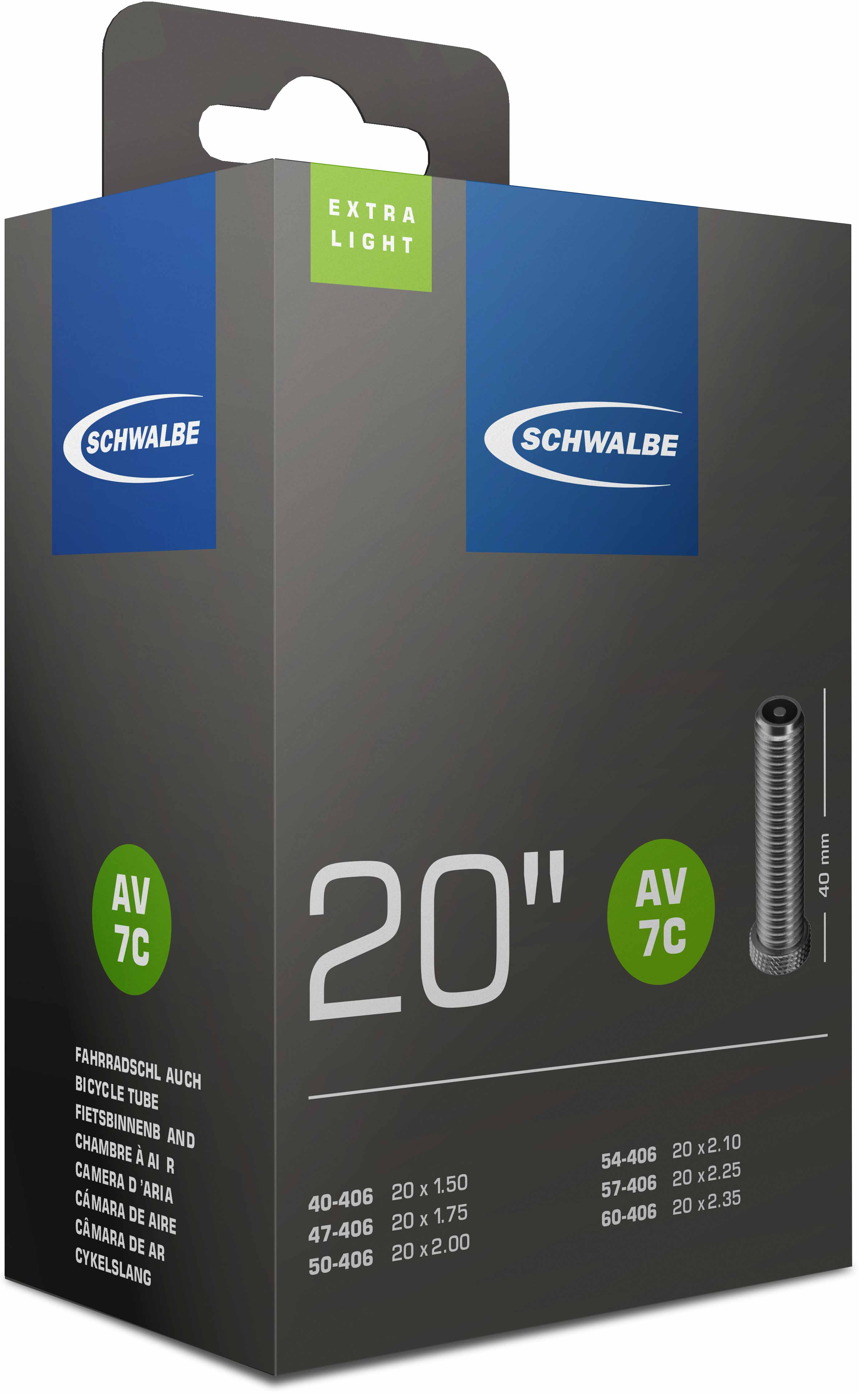 SCHWALBE duše AV7C EL 40/62-406 40MM