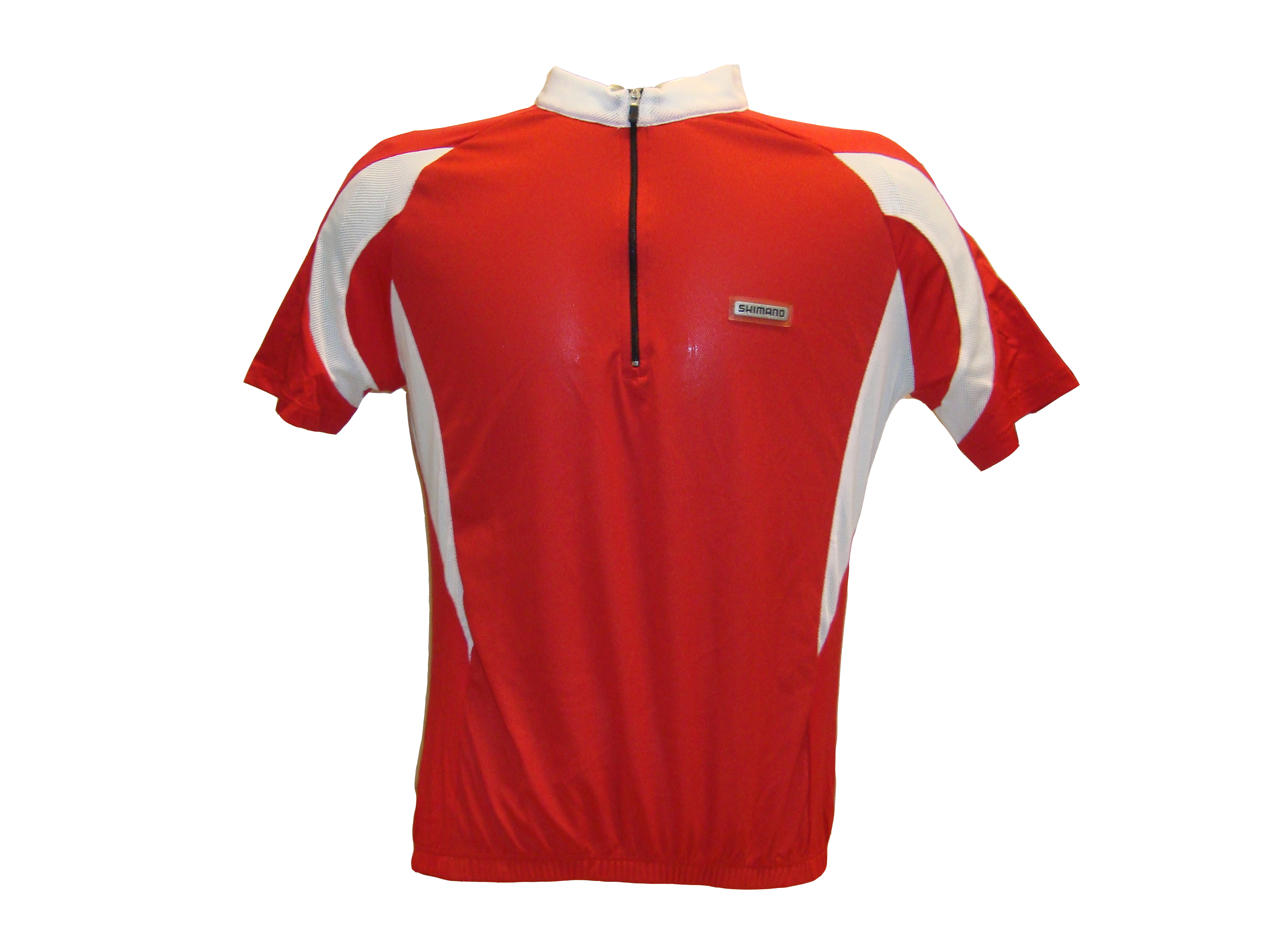 SHIMANO dres krátký rukáv, bílá/červená, M