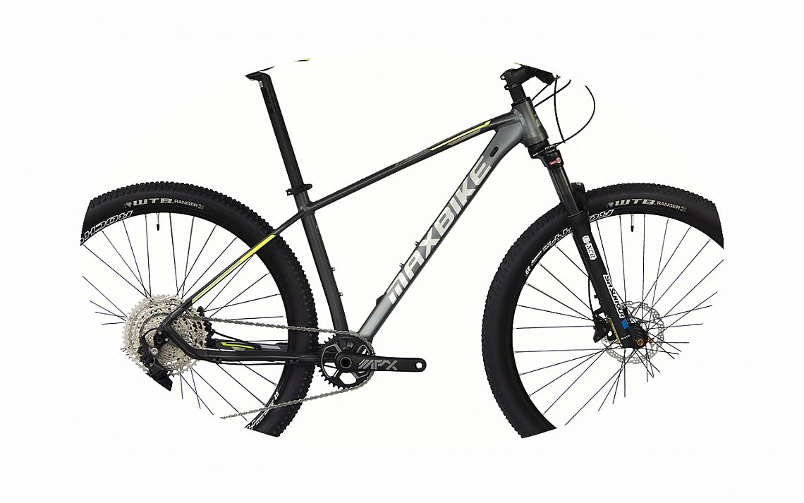 rám Maxbike M709 2022 19" šedý mat + žlutá Boost + osa