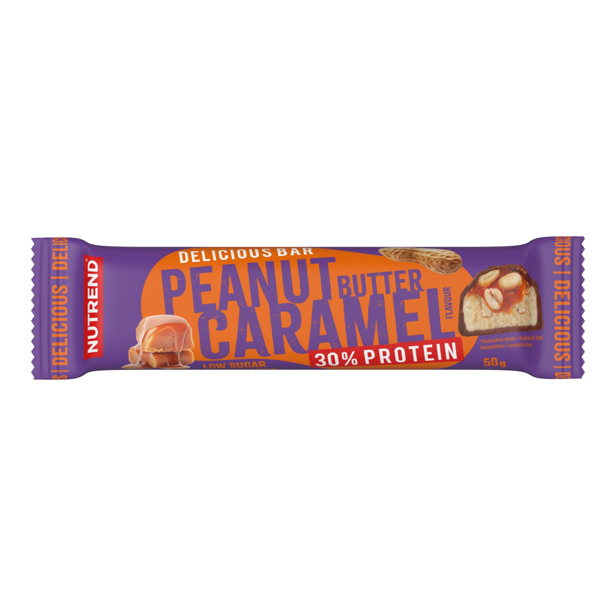 Delicious Bar, tyčinka, 50 g araš máslo & karamel