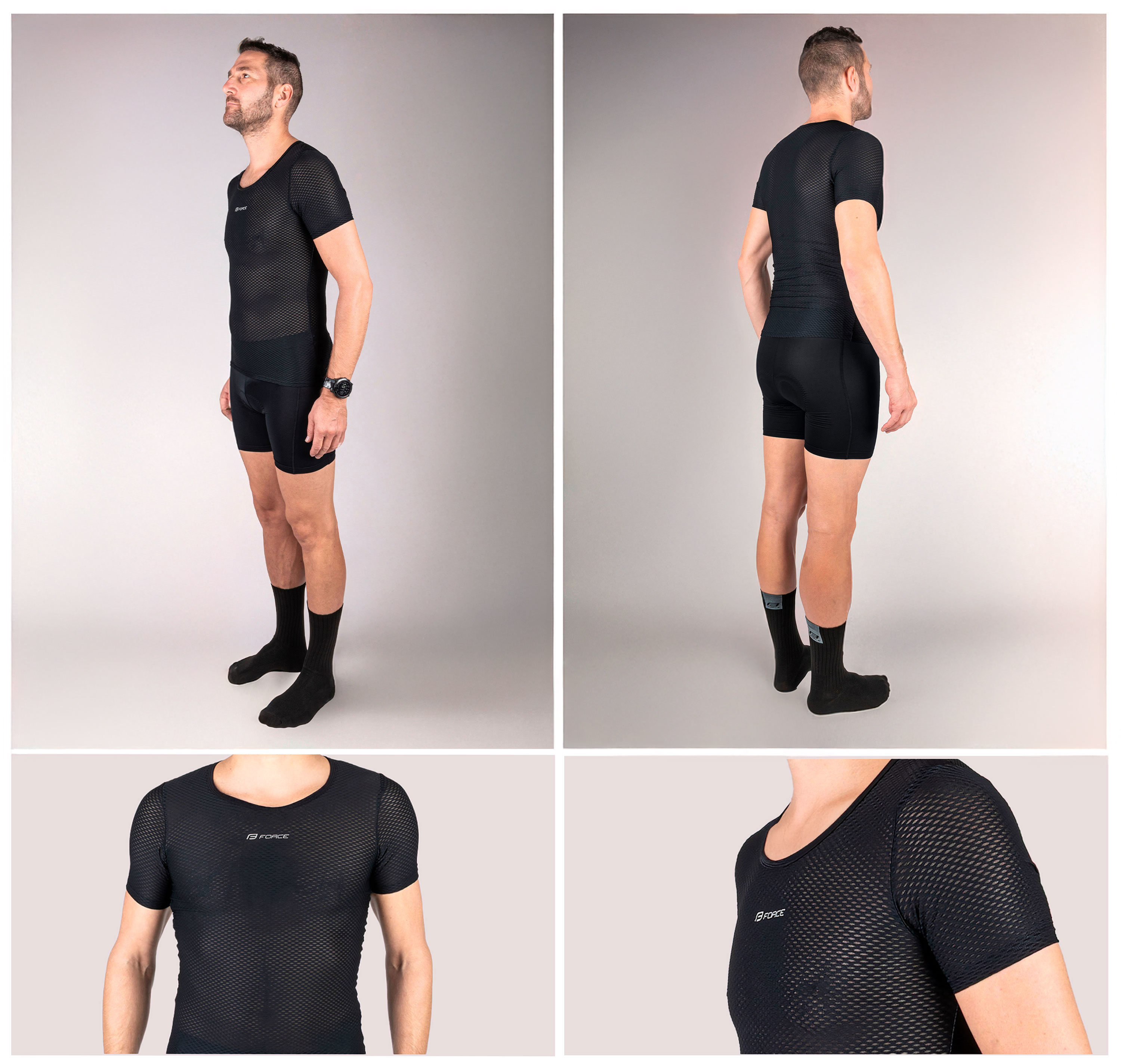 triko funkční FORCE VENT krátký rukáv, černé XXL