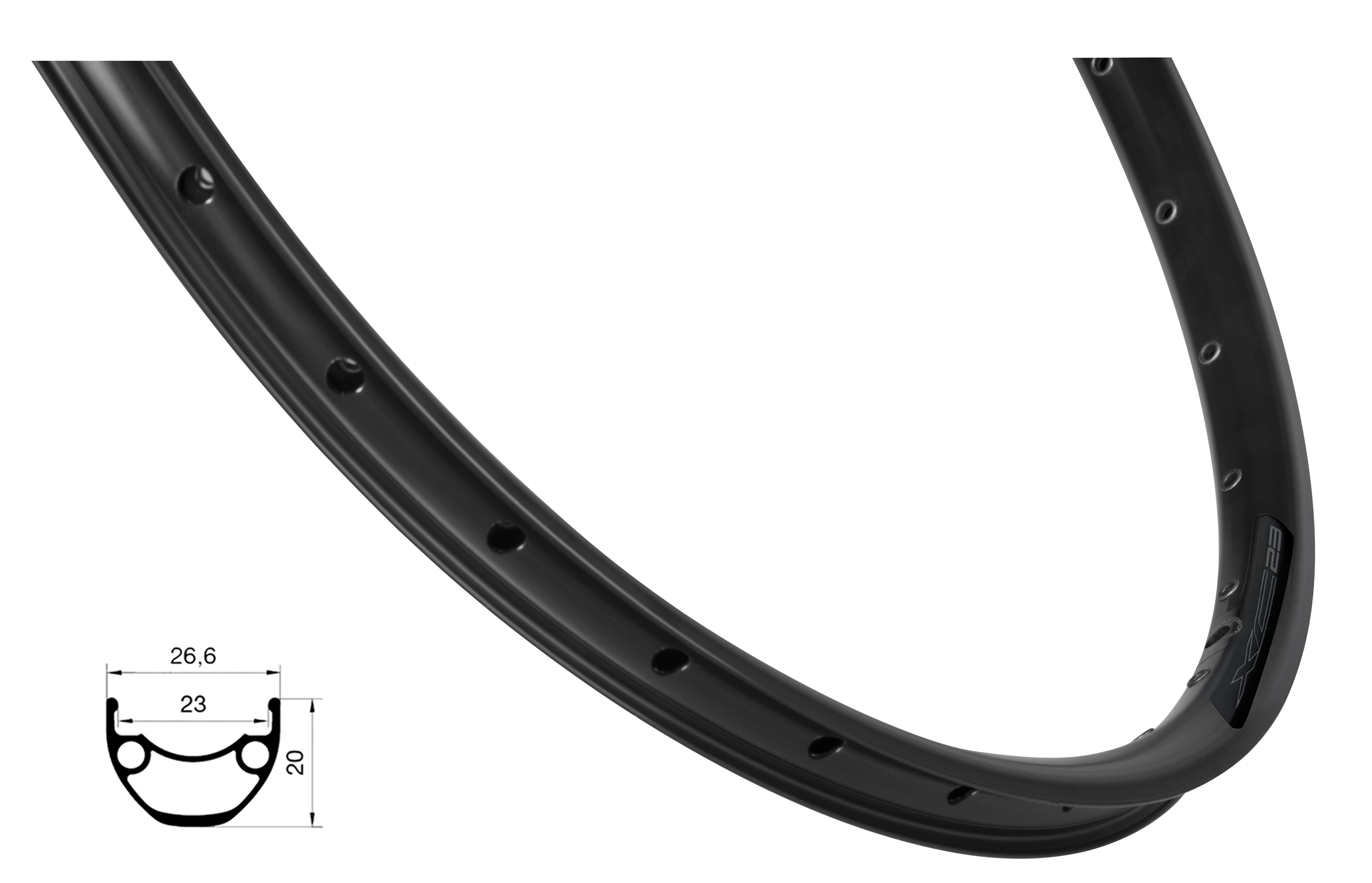 ráfek FORCE XC DISC 584x23, 32děr, černý