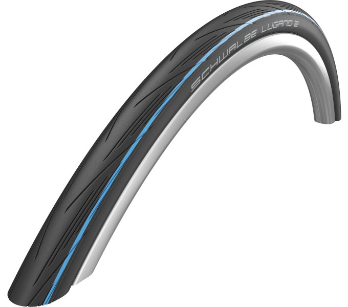 SCHWALBE plášť LUGANO II,25-622,700x25C,K-Guard,dušový,drát,365 g,černá/modrá