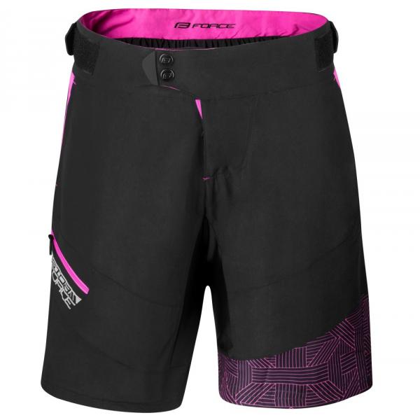 kraťasy Force STORM černo-růžové fluo s vložkou XL
