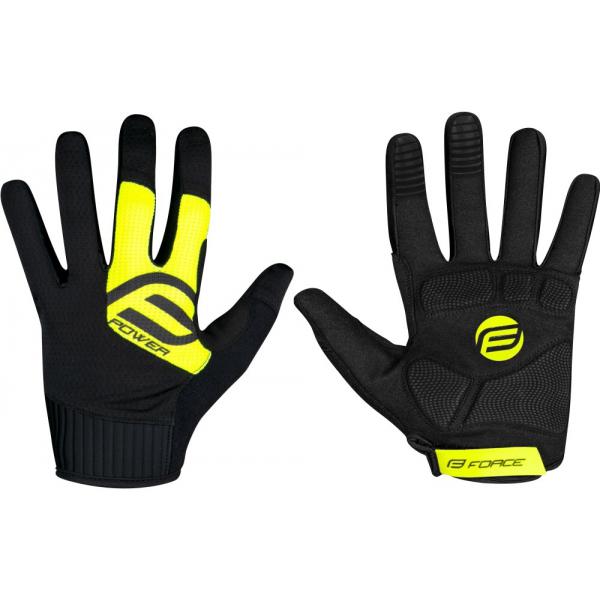 rukavice FORCE MTB POWER černo-fluo L