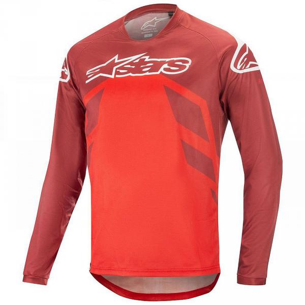 dres Alpinestar RACER V2 L/S JERSEY BURGUNDY/BRIGHT RED/WHITE S