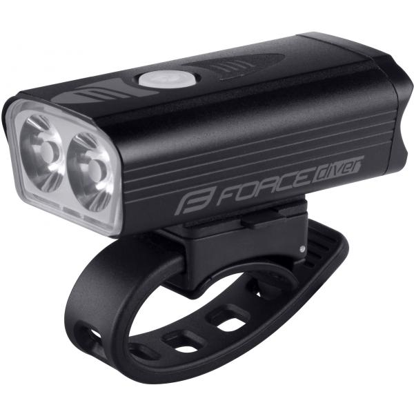 světlo FORCE přední DIVER 900LM USB černé