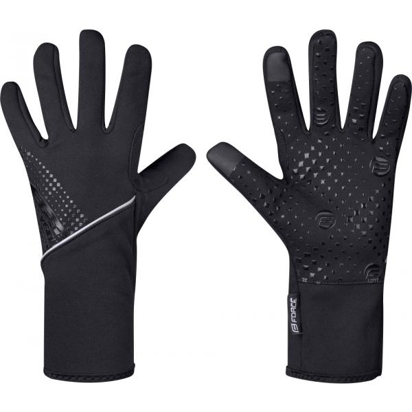 rukavice FORCE VISION softshell černé XL