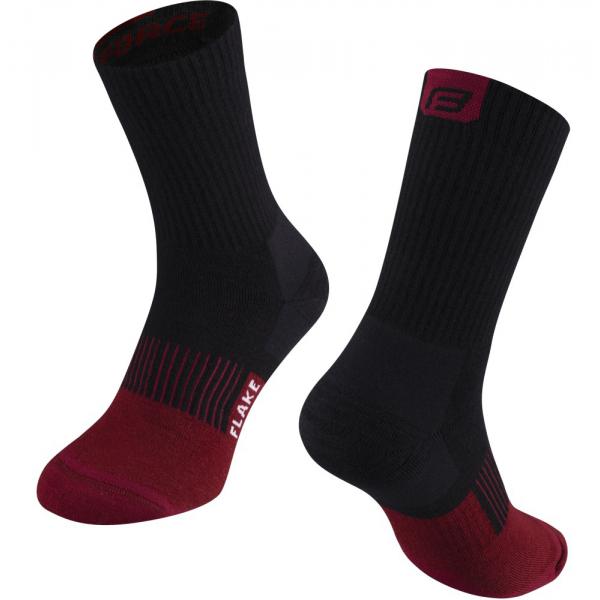 ponožky FORCE FLAKE černo-bordo S-M/36-41