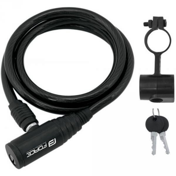 zámek FORCE ECO spirála 120cm/8mm černý