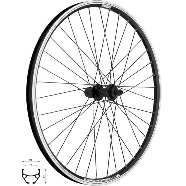 zapletené kolo Force Classic černé zadní 26" 559x19