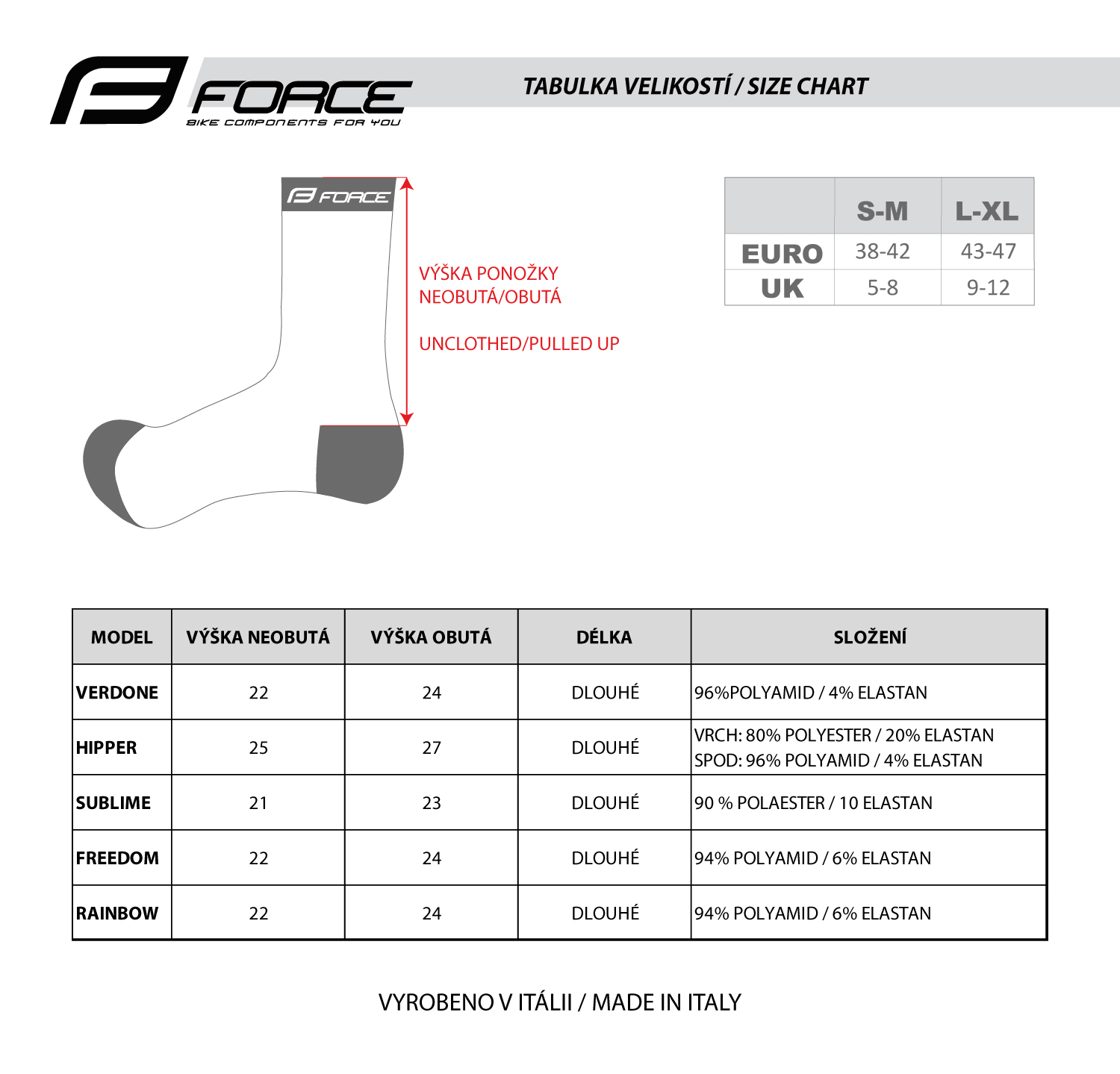 ponožky FORCE VERDONE, bílé L-XL / 43 -47