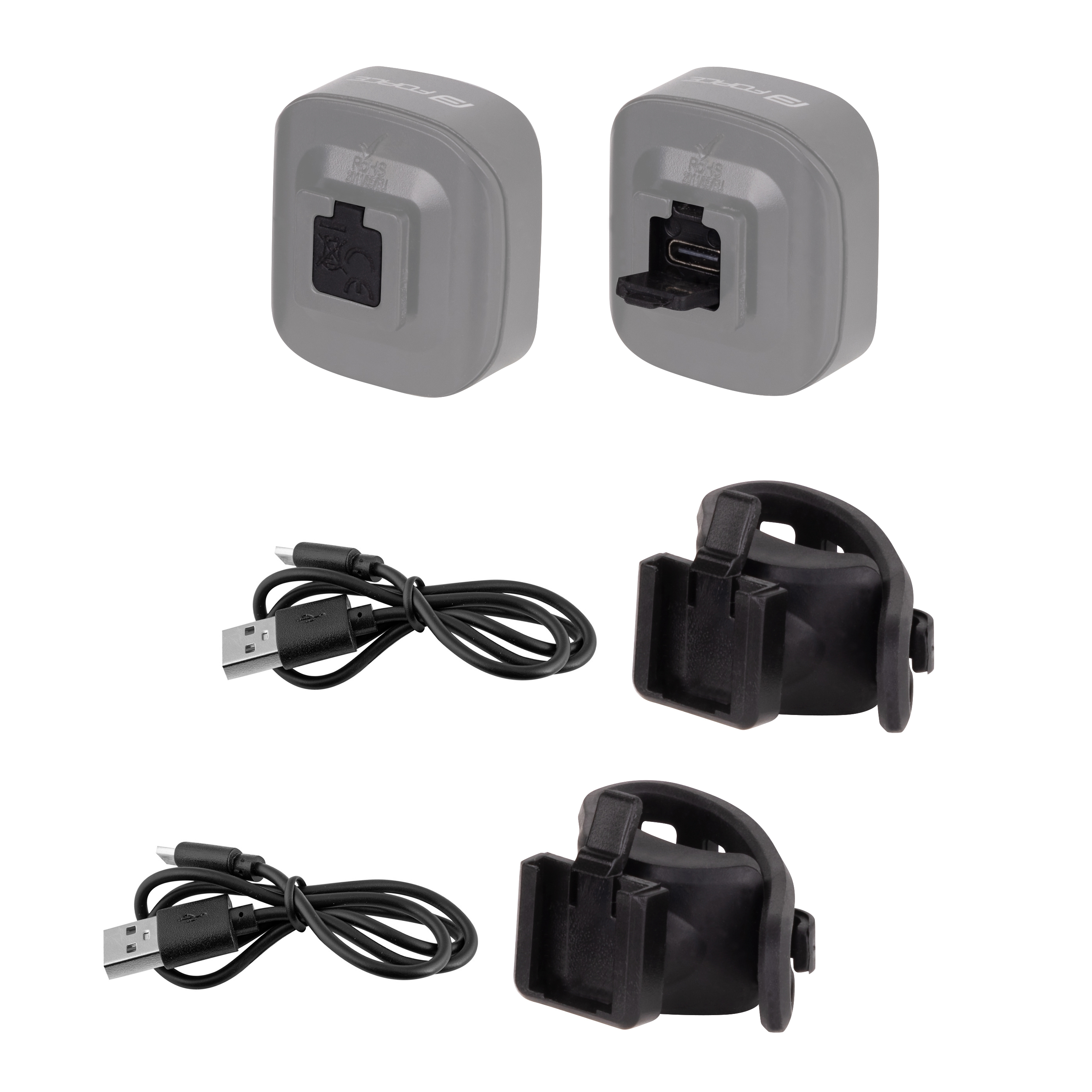 světla sada FORCE COB 2.0 USB přední+zadní