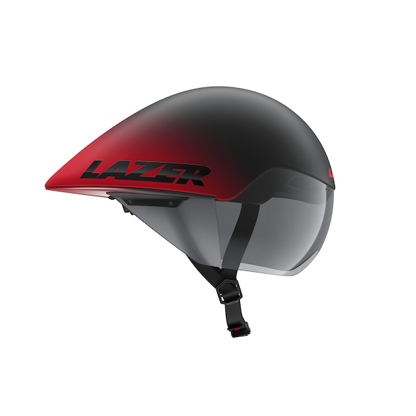 LAZER triatlonová přilba VOLANTE KinetiCore, černá/červená mat, M/55-59 cm