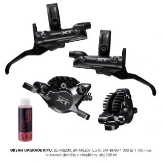 SHIMANO UPGRADE set XT BR-M8200 BL-M8200 BR-př+zad/BL-levá+pravá SM-BH90-1000mm+1700mm resin des.