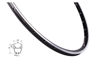 ráfek MACH1 ROAD RUNNER 622 x 15, 32 děr, černý
