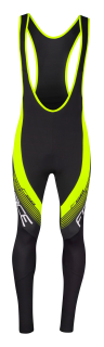 kalhoty FORCE F58 se šráky bez vložky, črn-fluo XS