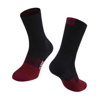 ponožky FORCE FLAKE, černo-bordo S-M/36-41
