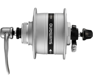 SHIMANO dynamo nába DH-3D37 3 W Center-Lock, 36 děr, (rychloupínák), stříbrná bal