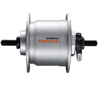 SHIMANO dynamo nába Nexus DH-C3000-3N-NT 6V, 3W pro ráf brzdu na nýt 36 děr stříbrná