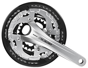SHIMANO kliky ALIVIO FC-T4060 integr.klika 3x9 175 mm 44x32x22z bez BB misek s krytem černé