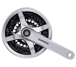 SHIMANO kliky TOURNEY FC-TY501 4hran 3x6/7/8 170mm 42x34x24z s krytem stříbrné