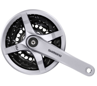 SHIMANO kliky TOURNEY FC-TY501 4hran 3x6/7/8 175 mm 42x34x24z s krytem stříbrné