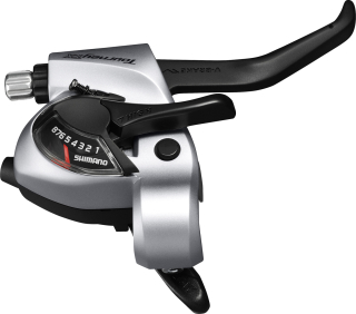 SHIMANO řad/brzd. páka TOURNEY ST-TX800 MTB/trek pro V-brzdy levá 3 rychl 2 prstá stříbrná