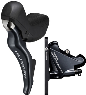 SHIMANO kot brzd-set ULTEGRA BR-R8025-KIT přední/ST-R8025(J-kit) FLAT MOUNT polymer+chladič SMBH90/1