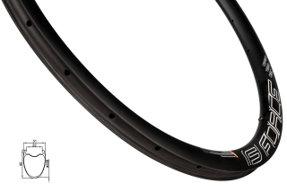ráfek GRAVEL 29" plášťový KARBON 40mm, 24děr