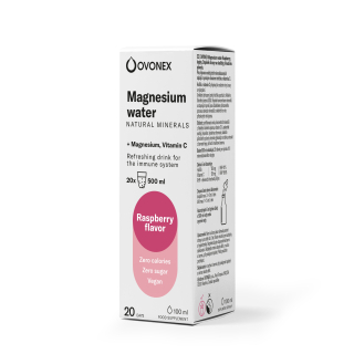 kapky OVONEX Magnesium water Raspberry 20 x 500 ml