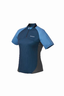 SHIMANO dámský dres krátký rukáv, modrá/zelená, S