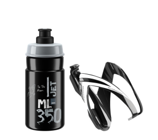 ELITE KIT CEO košík černý lesklý + láhev JET černá/šedá, 350 ml