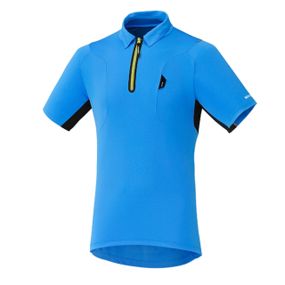 SHIMANO dres polo, lightning modrá, XL
