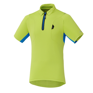 SHIMANO dres polo, electric zelená, XXL