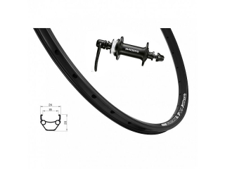 26" přední zapletené kolo Remerx Dragon 719/náboj Shimano RM35 36děr černý