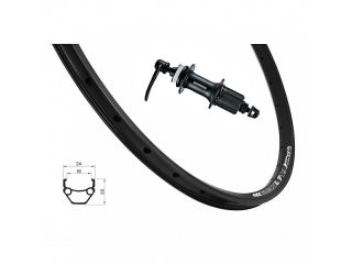 26" zadní zapletené kolo Remerx Dragon 719/náboj Shimano RM35 36děr černý