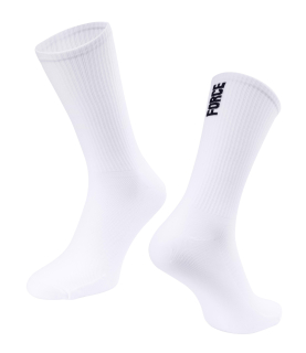 ponožky FORCE LONGER SLIM, bílé L-XL/42-46
